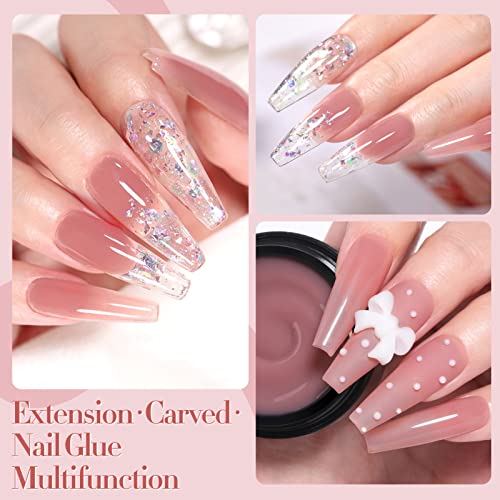 BORN PRETTY Nude Non-Stick Nail Extension Gel 15ml - Image 6