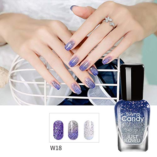 Color Changing Nail Polish Long Lasting Glossy Glitter Gradient Oily Mood Nail Polish for DIY Nail Art Manicure at Home Salon - Image 2
