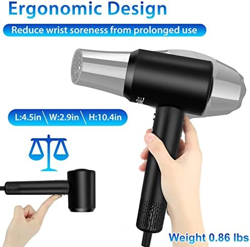 Pro Black Ionic Hair Dryer 110,000 RPM Motor 4 Heat Settings - Image 5