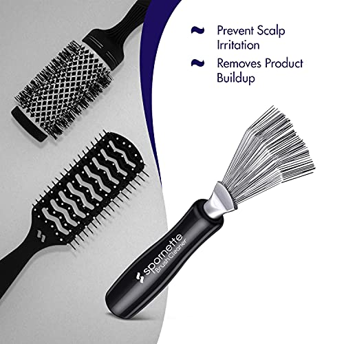 Spornette Teasing Brush & Comb Set Bundle with Hair Brush Cleaners - Image 6