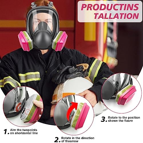 Reusable Respirators Half Facepiece Cover, Respirator Mask with Filter, Reusable Gas Mask for Dust, Woodworking - Image 3