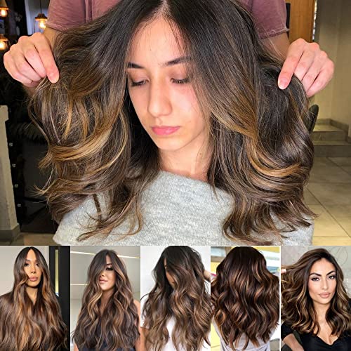 FENJUN Ombre Brown Blonde Human Hair Wigs 1B/33#/30# Highlight Color 20 Inch Brazilian Virgin Hair Body Wave 13x6 Lace Front Wigs Human Hair Pre plucked with Baby Hair Wet and Wavy Wigs for Women - Image 2