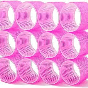 Super Jumbo Hair Rollers, 12 Pack Self Grip Salon Hairdressing Curlers, Hair Curlers Sets, DIY Curly Hairstyle for Long Hair, Colors May Vary, Jumbo Plus