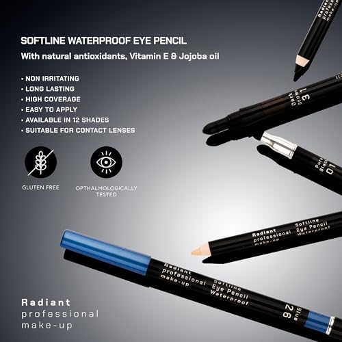 Radiant Professional Softline Waterproof Eye Pencil with Smudging Tool - Long Lasting Under Eye Liner for Women, For the Perfect Smoky Eye, Pure Grey (02) - Image 3