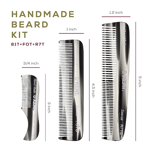 Kent Combs for Men Beard Comb Set, Pocket Comb Beard Kit for Men for Travel and Home Care, Mustache Comb for Men, Mini Comb Beard Combs for Mens Grooming, Handmade Kent Comb Mens Beard Grooming Set - Image 2