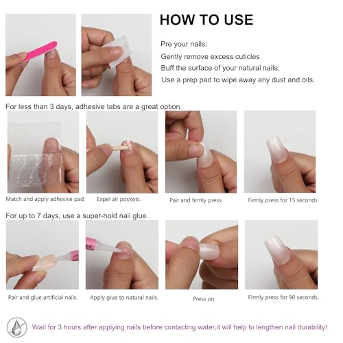 24pcs French Gold Glitter Press-On Nails Set with Glue for Women - Image 6