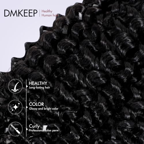 Top Grade Water Wave Human Braiding Hair 2 Bundles 100g Human Hair Braiding Hair No Weft Bulk Human Hair for Braiding Hair Extensions Jet Black 18 Inch - Image 3