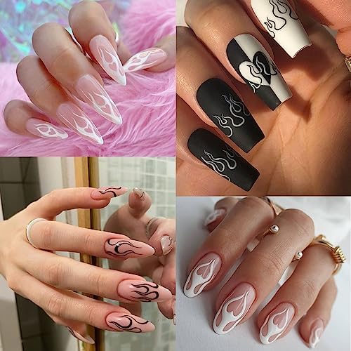 Gothic Flame 3D Self-Adhesive Nail Art Stickers, Pack of 6 Sheets, for Women and Girls - Image 5