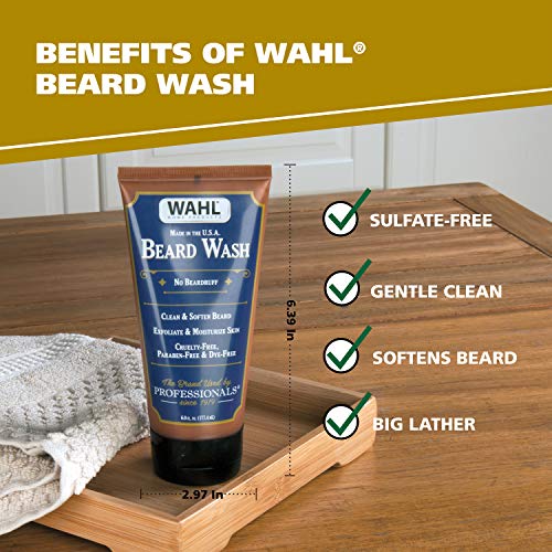Wahl Beard Wash Face Exfoliator with Essential Oils for Moisturizing Skin Beard Hair – Manuka Oil, Meadowfoam Seed Oil, Clove Oil, Moringa Oil, and More - Model 805601 - Image 2