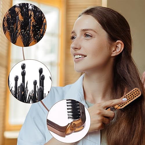 Portable Folding Hair Brush and Comb Set 2 Piece Boar Bristle for All Hair Types - Image 3