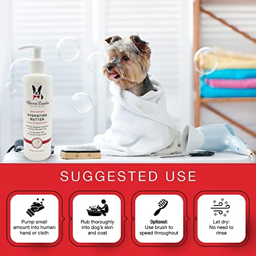 Warren London Hydrating Butter Leave in Pet Conditioner for Dogs | Lotion for Skin and Coat | Aloe Puppy & Dog Conditioner for Hair Detangler, Dry Skin, & Dandruff | Unscented 8oz - Image 5
