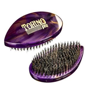 Torino Pro Curve Wave brush #234 - Curved Shower brush Hard bristles - Hard wave brush for dry brushing and wash and styles- Reinforced 360 wave brush great for wolfing