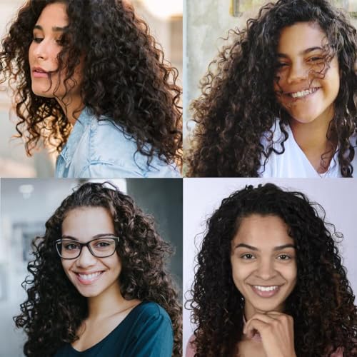 16 Inch Deep Curly Deep Wave Brazilian Hair Clip-In Extensions 80g 7 Piece Set Dark Brown - Image 6