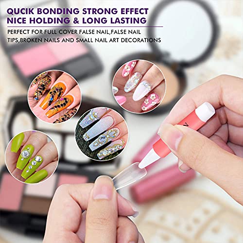 Press On Nails Set with 500pcs Long Stiletto Nail Tips Clear Full Cover 5pcs Nail Glues 1pcs Nail File with Case False Nail Fork Nail Kit Acrylic Nail Kit - Image 6