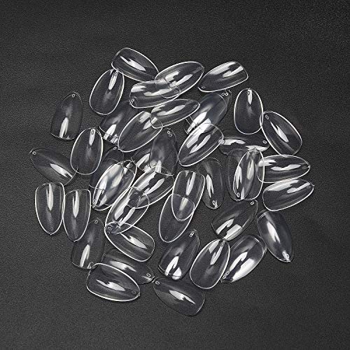 Noverlife 1200PCS Clear Short Almond Nail Tips for DIY Manicure, 10 Sizes Included - Image 7