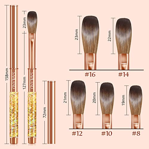 SAVILAND Size 8 Acrylic Nail Art Brush with Glitter Handle - Image 3