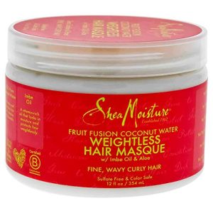 Shea Moisture Fruit Fusion Coconut Water Hair Masque 12oz Weightless Pack of 3