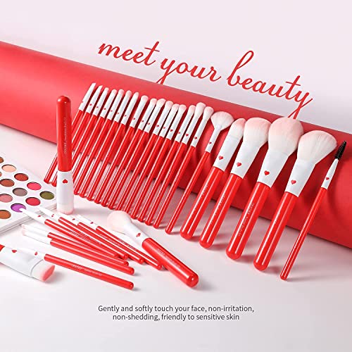Docolor Professional Makeup Brushes Set 32Pcs Make up Brushes Premium Kabuki Foundation Blending Face Powder Blush Contour Eye Shadows Eyebrow Eyeliner Make Up Brush Gift Kit - Image 2