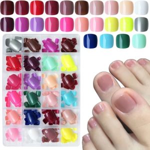 576 Piece Square Toe Press-On Nails Acrylic Kit with Adhesive Tabs for Women