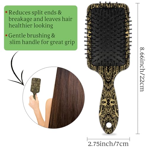 Paddle Hair Brush Retro Pattern Air Cushion Combs Anti-Static Comb Hair Brush 8.66 * 2.75 IN Soft Scalp Massage Brush for Women and Men - Image 4