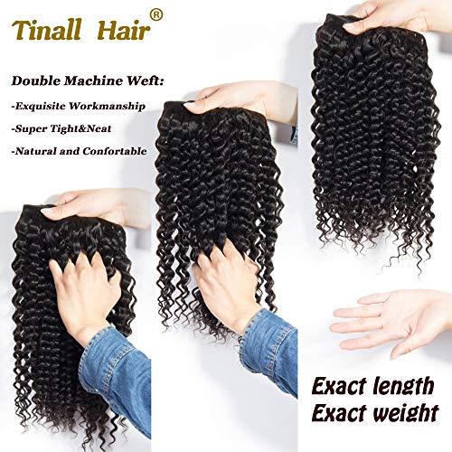 Brazilian Kinky Curly Bundles Human Hair 16 Inch 10A Weave Bundles Human Hair 100% Unprocessed Brazilian Virgin Curly Human Hair Bundles Natural Black 100g - Image 3
