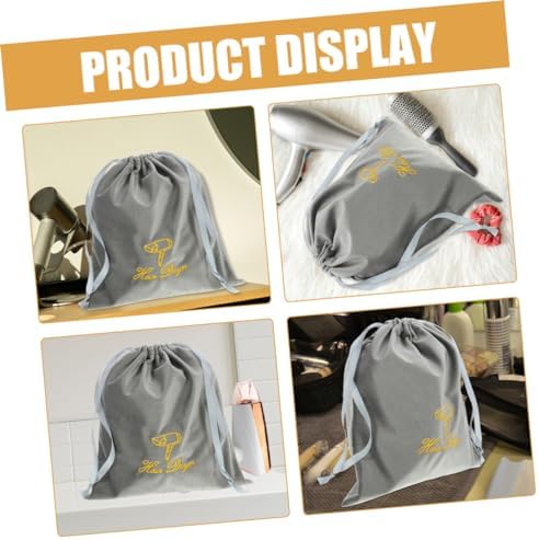 Travel Hair Dryer 3pcs Hair Dryer Storage Bag Blow Dryer Hair Dryer Bag Hair Dryer Attachments Storage Bag for Hair Dryer Drawstring Bag Fabric Classic Travel Makeup Brush Bag - Image 7