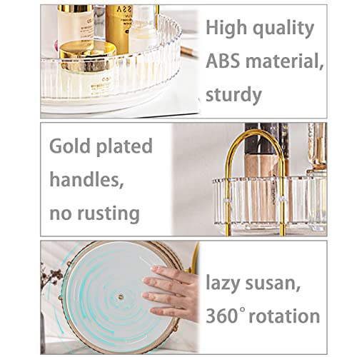 Rotating Makeup Organizer for Vanity 3 Tier, High-Capacity Skincare Clear Make Up Storage Perfume Organizers Cosmetic Dresser Organizer Countertop 360 Spinning (Transparent white) - Image 3
