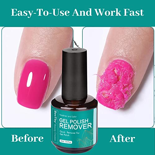 Gel Remover for Nails - Gel Polish Remover (0.5 oz/15 ml 2pack) with Tools, Gel Nail Polish Remover for Remove Soak off Gel Nail Polish 3-5 Minutes - Image 2