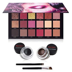 UCANBE 18 Color Shimmer Matte Eyeshadow Palette with 2-in-1 Gel Eyeliner Gift Set