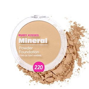 Ruby Kisses Natural Beige Mineral Pressed Powder Foundation 0.35 oz Medium Full Coverage