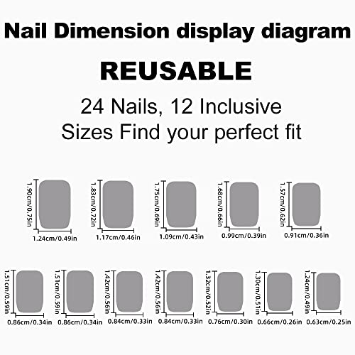 Short Square Light Purple Glossy Press on Nails 24 Pcs Full Cover - Image 5