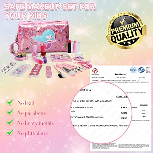 TOY Life Kids Washable Mermaid Makeup Kit for Girls Ages 4-12 with Non-Toxic Formula - Image 2