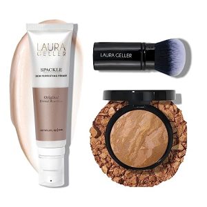 Laura Geller Baked Balance-n-Brighten Sand Foundation Kit with Spackle Primer and Kabuki Brush