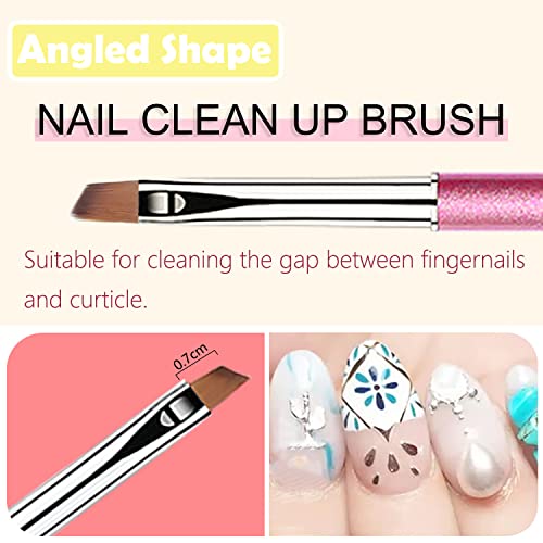 SILPECWEE 3pcs Nail Clean Up Brush Nail Brushes for Cleaning Nail Polish Mistake Acrylic Brush Cleaner Cuticles Acetone Nail Pen Nail Art Brushes French Manicure Brush Nail Art Tools - Image 4