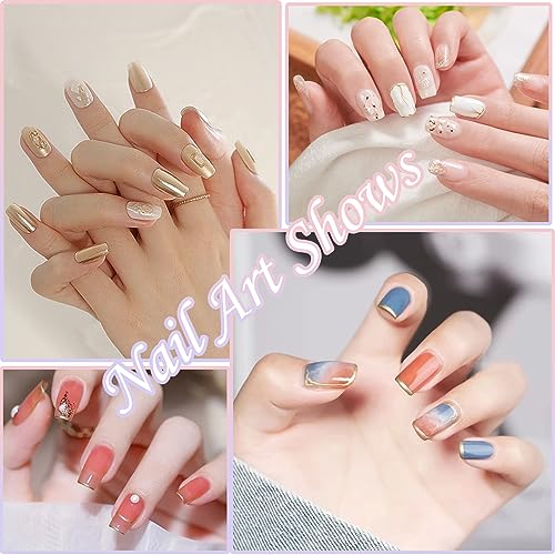 Metallic Painting Nail Polish Gel, Mirror Painting UV Gel Polish, 3D Gold Silver Nail Art Painting Liner, Chrome Gel Nail Polish Glossy UV/LED DIY Nail Manicure (Gold) - Image 8