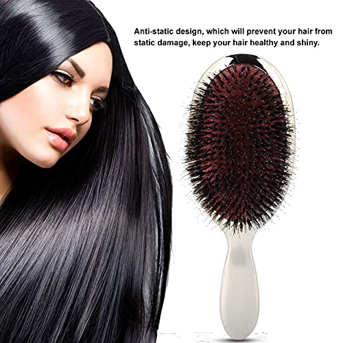 2 Colors Oval Nylon Bristle Hair Massage Comb Anti Static Scalp Hair Brush(silver) - Image 5