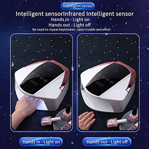 UV LED Nail Lamp 96W Rechargeable,Cordless Professional Nail Dryer Gel Nail Polish Curing Lamp, 4 Timer Setting LCD Display Auto Sensor Nail Lights,Nail Art Manicure Tools for Home and Salon - Image 4