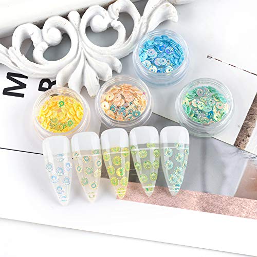 12 Colors 3D Glitter Sequins Sunflower Nail Art Charms for Beautiful Manicure Decoration - Image 4