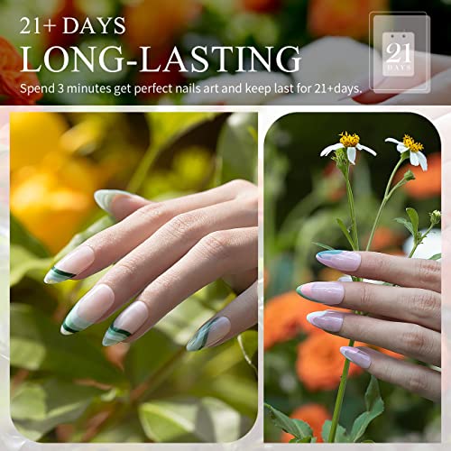 RARJSM Nail Art Gel Liner 12 Colors Collection Sage Green Dusty Pink Navy Blue Orange Painted Gel Nail Polish Set 5ml UV LED Cured Nail Design Thin Striper Brush for Home Salon Mani Diy Summer - Image 4