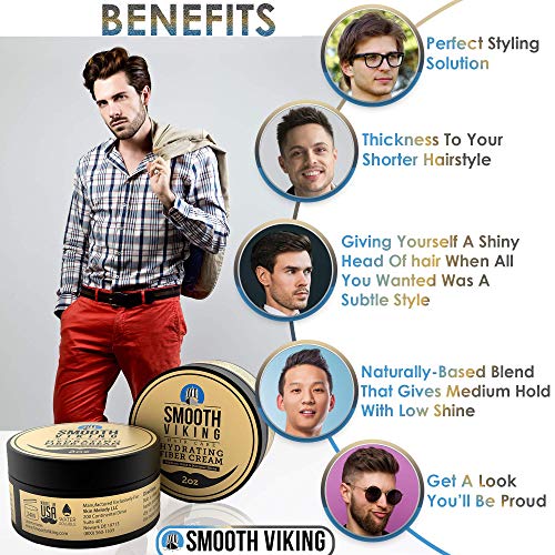 Smooth Viking Hydrating Fiber Cream for Styling and Boar Bristle Beard & Mustache Brush - Image 4