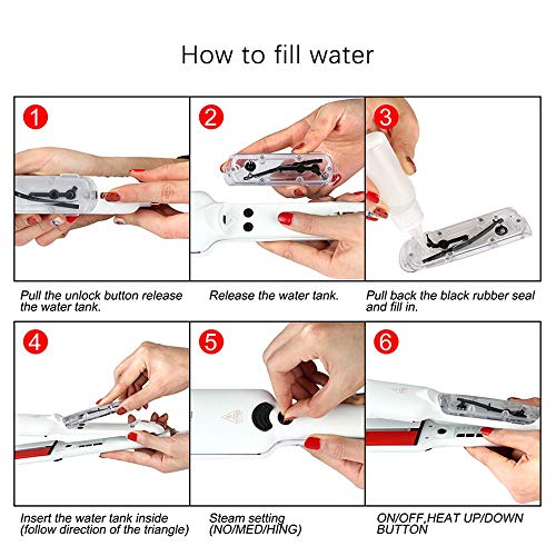 DORISILK White 2-in-1 Professional Steam Hair Straightener and Curler for All Hair Types - Image 5