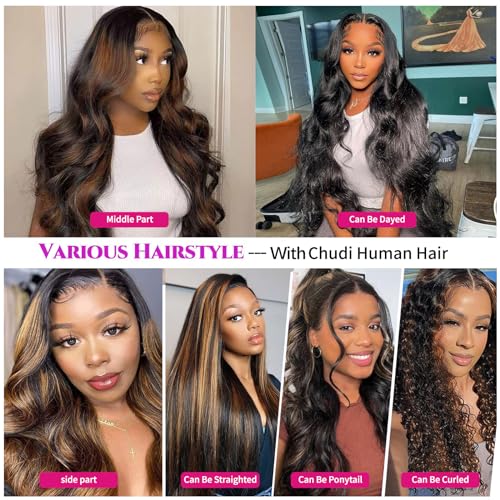 1B/30 Balayage Ombre 22 Inch 210 Density HD Lace Front Wig Human Hair Body Wave Highlight Honey Blonde - Image 5