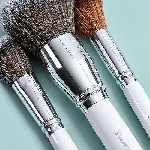 Professional Makeup Artist Brushes Set 26Pcs Real Natural Goat Hair Labeled White Makeup Brush Set with Foundation Powder blush concealer blending eyeshadow contour make up brushes set By Bueart Desig - Image 6