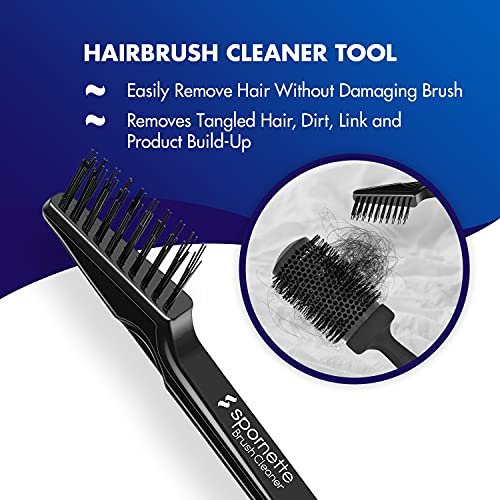 Spornette Teasing Brush & Comb Set Bundle with Hair Brush Cleaners - Image 4