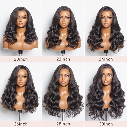 13x4 Body Wave Lace Front Wigs Human Hair Pre Plucked with Baby Hair 180% Density 13x4 HD Transparent Lace Front Wigs for Black Women Natural Black Wigs(30inch) - Image 5
