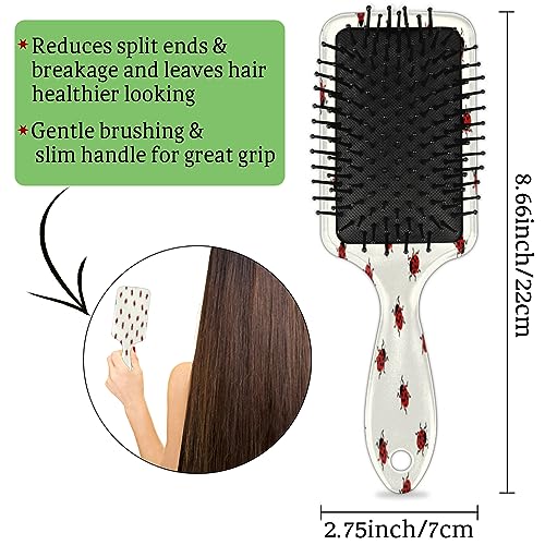 Red Ladybug Patterns Wet Hair Brush for Women Men Detangling Travel Brush Glide Through Tangles with Ease Pain-Free Comb for Wet, Curly, Short, Thick, Long Hair and All Hair Types - Image 4