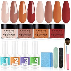 Nude Brown Dip Powder Nail Kit with 4 Colors, 4 Piece Set, 15ml Liquids