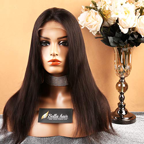 Bella Hair 150% Density Straight Full Lace Human Hair Wigs Pre Plucked Natural Hairline and Bleached Knots Remy Virgin Human Lace Wig with Baby Hair for Black Women (18inch) - Image 7