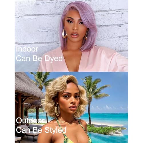 Arabella 613 Bob Wig Human Hair Ready to Go Glueless Wig 200% Density Straight 613 Bob Wigs Human Hair Pre Plucked with Baby Hair((10inch, 4x4 Glueless Bob)) - Image 5