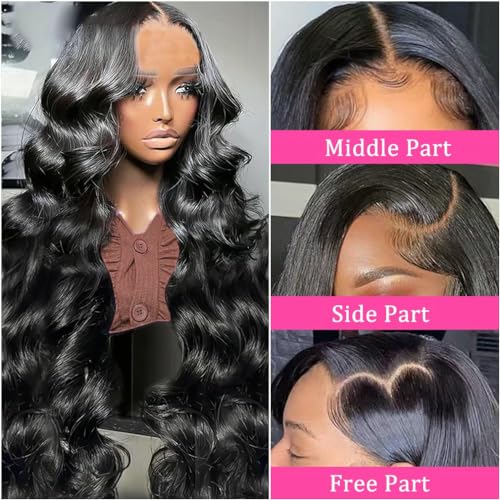 Glueless Wigs Human Hair Pre Plucked Pre Cut 6x4 Body Wave Lace Front Wigs Human Hair 12A 200 Density Ready To Go Wigs 6x4 HD Lace Pre Cut Wigs 30 Inch - Image 2